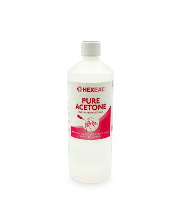 Hexeal ACETONE 99.5% | 1L | Professional Nail Polish Remover | Gel Soak Off Acrylic Varnish Remover