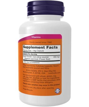 Now Foods Rutin 450 mg 100 Capsules - Buy Online on GoSupps.com