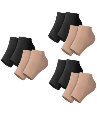 Healvian 6 Pairs Anti Rip Heel Socks Cracked Heel Repair Portable Heel Protector Grippers Socks Washable Heel Sleeve Spa Socks Open Toe Socks Silicone Socks Breathable Supplies