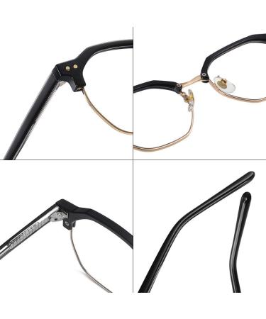 SERONI Blue Light Blocking Glasses for Men & Women - TR90 Frames UV Protection Stylish Computer & Reading Glasses 52mm - Black & Gold - Buy Online on GoSupps.com