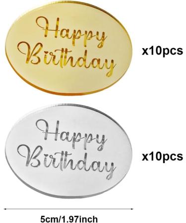 20pcs 2inch Acrylic Cake Topper Acrylic Blanks Birthday Cake Toppers for Birthday Party Cake Decoration Supplies - Buy Online on GoSupps.com