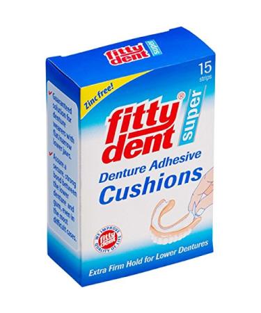 Secure Fittydent Super Denture Adhesive Pads 15 Strips Zinc Free