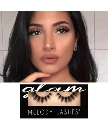 Melody Lashes | Ultra Fluffy Natural Eyelashes | Vegan & 25x Reusable | Soft Cotton Band for All Eye Shapes - Violet - Buy Online on GoSupps.com