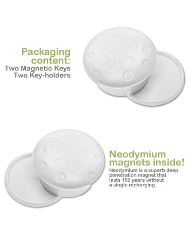 Spare Keys for Magnetic Cabinet Locks (2-Pack) by Skyla Homes - Powered by Premium Neodymium Magnet - Baby Safety Lock Key - Buy Online on GoSupps.com
