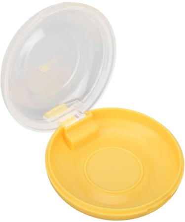 Orthodontic Retainer Case with Cleaning Brush - Yellow Mouthpiece Holder for Adults & Kids - Perfect for School Travel & Home - 8cm Diameter - Buy Online on GoSupps.com