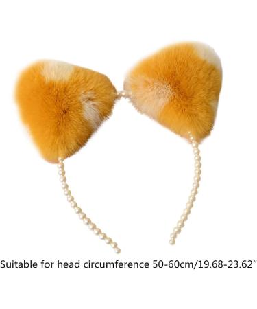 amangul Womens Animal for Ears Hair Hoop Pearl Headband Kitten Ears Hairband Halloween Party Hair Hoops Anime Cosplay Fancy(1) - Buy Online on GoSupps.com