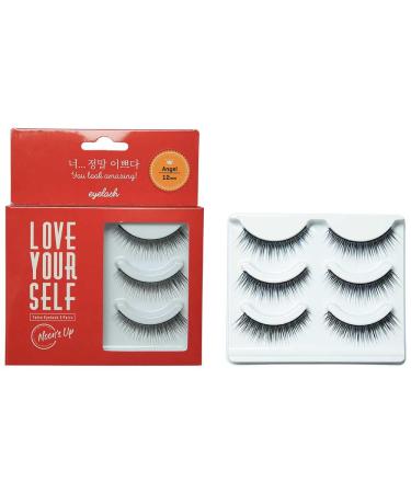 NOON'S UP Natural Looking False Eyelashes (Angel) - Eyelash Pack for Natural Looking Eyelashes | Customizable & Reusable Eyelashes | Eye-Defining Natural Lashes | Classy Lashes Natural Look (12mm)