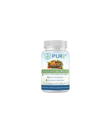 PURE Greens & Reds Capsules Phytoserv Fruit & Veggie Blend 30 Capsules 30-Day Supply Premium Wellness Supplement
