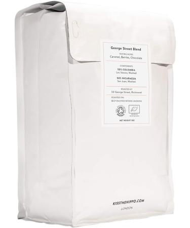 Kiss The Hippo George Street Blend Organic Whole Beans 1 KG | Carbon-Negative House Blend for Aeropress & Cafetiere | Notes of Caramel, Red Berry & Chocolate | Suitable for Milk Coffee - Buy Online on GoSupps.com