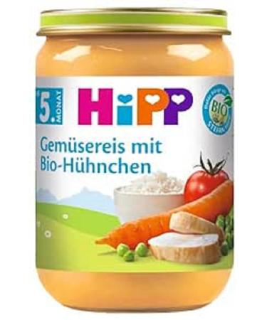 HiPP Vegetable Rice with Organic Chicken Pack of 6 (6 x 190 g) H 6250 Vegetable Rice/Chicken 190g 190 g (Pack of 6) Single