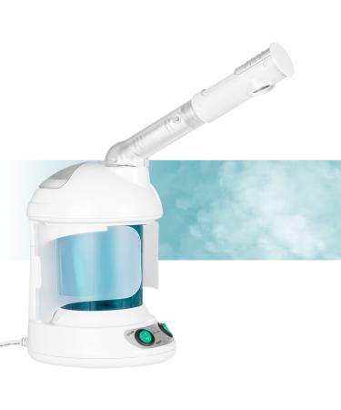 Facial Steamer DenniesCare Hot Mist Face Steamer Nano Ionic Table Top Mini Steamer Spa 360 Rotatable Sprayer Personal Care Use at Home or Salon Blue White