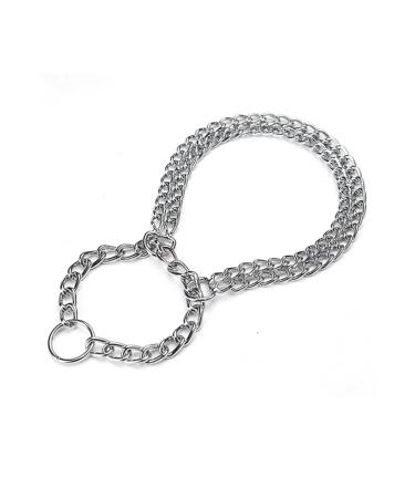 Dog Chain Metal Chain Slip Collar Choker Chain for Dogs Pet Training Walking Choker for Medium Dog Bulldog Rottweiler Training-Silver