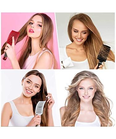 Haidi Detangling Hair Brush with Boar Bristles | Professional Vented Styling Brush for All Hair Types - Men & Women | Wet & Dry Hair | Black - Buy Online on GoSupps.com