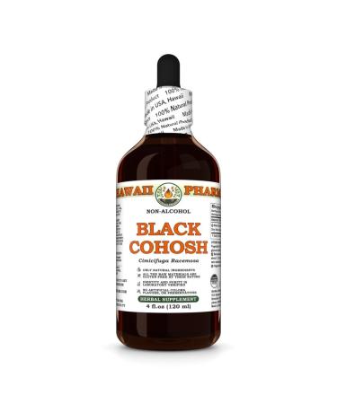 Black Cohosh (Cimicifuga Racemosa) Dry Root Glycerite Made in Hawaii Organic Raw Materials All Natural Vegan Lab Tested Alcohol-Free Liquid Extract - 4 fl.oz 4 Fl Oz (Pack of 1)