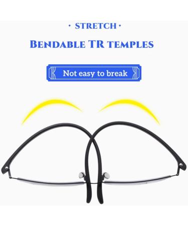 Zukky Anti-Blue Light Glasses for Men & Women Stylish Rectangular Semicircular Design for Computers & Reading Black Size 3.5x - Buy Online on GoSupps.com