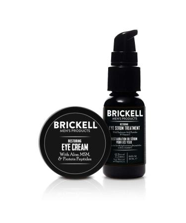 Brickell Men's Restoring Eye Routine: Eye Serum & Cream Gift Set - Natural, Organic & Unscented Men's Skin Care - Buy Online on GoSupps.com