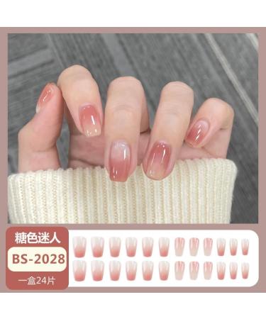 24Pcs/Set Press On Nails Mid Length Red Gradient False Nails Acrylic Fake Nails Full Cover Nails Tips Artificial Finger Manicure Press on nails for Women and Girls - Buy Online on GoSupps.com