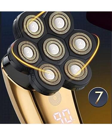 5-in-1 Electric Razor for Men - Rechargeable Bald Head Shaver & Trimmer with 7 Floating Heads - Beard Nose Ear Hair Clipper & Facial Brush - Buy Online on GoSupps.com
