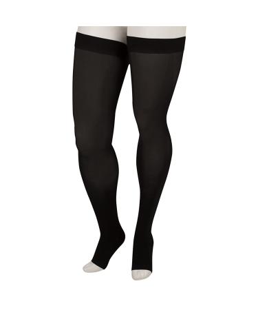 Juzo Basic 4411ag 15-20mmhg Thigh-High Open Toe Compression Stocking Black 3 (III) Short