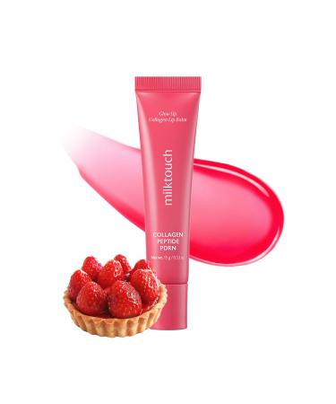 milktouch Vegan Glow Up Collagen Lip Balm Hydrating Lip Care with Collagen Peptide PDRN Cica & Shea Butter for Dry Lips Repair Anti-Aging Non-Sticky Moisturizer for Fuller Lips(15g) #Berry Tart