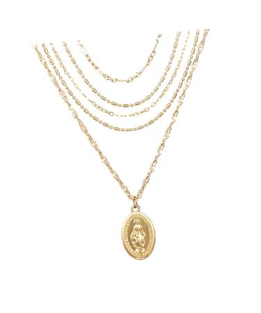 HAPINARY 5 Necklace Necklaces Layer Choker Necklace Jewelry Chain Miss Pendant Fashion