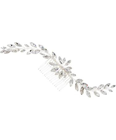 Housoutil Wedding Hair Barrette Rhinestone Headpiece Wedding Hair Clip Bridal Headpiece Bride Hair Clip Leaf Hair Pin Rhinestone Hair Accessories Hair Barrettes Miss Horse Eye Comb - Buy Online on GoSupps.com