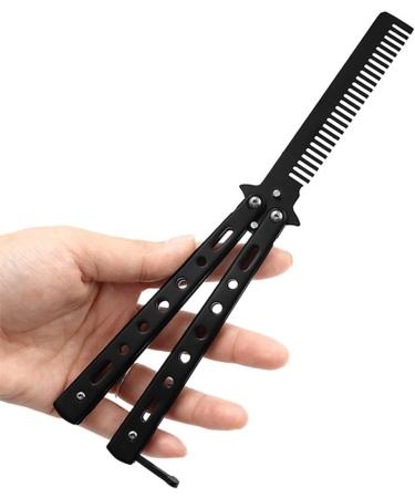 LSUWDE Butterfly Comb Foldable Hair Comb Beard Comb Practice Butterfly Comb Flipping Trick Comb Stainless Steel Hair Comb Butterfly Hair Comb for Beginner Salon Beauty Tool for Trainer Lover - Buy Online on GoSupps.com