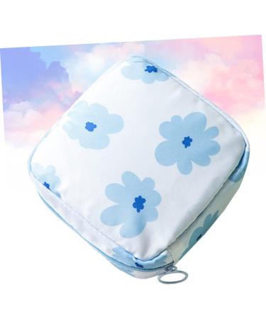 Cabilock Storage Pocket 2 Pack - Versatile Cosmetic Period & Diaper Bag for Women | Travel-Friendly Blue Floral Design - 12.5x12cm - Buy Online on GoSupps.com