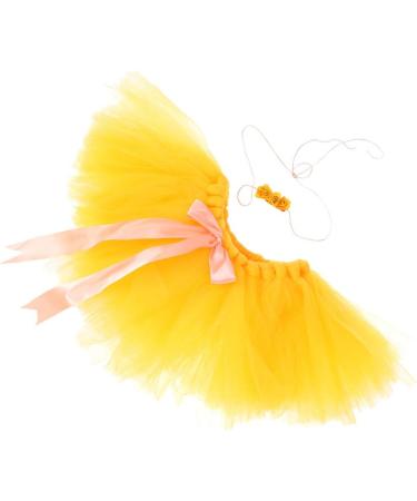 Amosfun Christmas Baby Girl Tutu Skirt and Headband Set - Newborn Photography Outfit for Xmas Party (0-12 Months) - Yellow - Buy Online on GoSupps.com