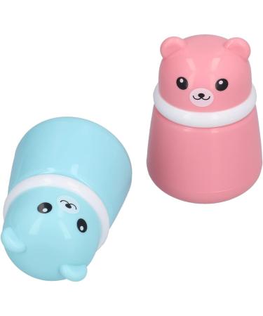 2 Pack Baby Powder Container with Puff - Cute Bear Face Dispenser for Newborn Bathing & Travel - Ideal Baby Powder Puff Case - Buy Online on GoSupps.com