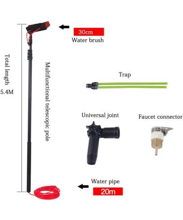 Window Cleaning Brush Water Pole Kit Water Fed Cleaning System Aluminum Outdoor Cleaner Cleaning and Washing Tool for Window Glass 30cm Brush Head 5.4M (30cm Brush Head 5.4M) - Buy Online on GoSupps.com