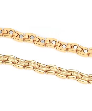 EnerCoppeX Magnetic Ankle Bracelet for Women Stainless Steel Lymph Detox Anklet 3500 Gauss Effective Magnet (SAC-0189G) - Buy Online on GoSupps.com