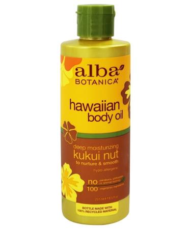 Alba Botanica Hawaiian Body Oil Kukui Nut - 8.5 fl. oz | Natural Moisturizer for Glowing Skin - Buy Online on GoSupps.com