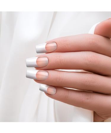 KISS Acrylic French False Nails Kit | Long Coffin White Tip Nails | Ready to Wear Gel & Manicure | Easy Apply Long-Lasting | International Shipping - Buy Online on GoSupps.com