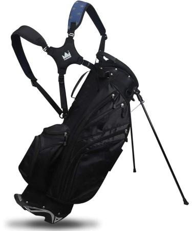 Customizable Craftsman Golf Waterproof Black Blue Golf Bag with Adjustable Backpack Straps - Personalize with Your Name Stitched - Star Design - Replacement Option - Buy Online on GoSupps.com