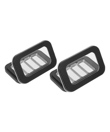 Palette Magn tique Vide 2 Pi ces Petit Format en Plastique Abs Noir Mat Porte-maquillage pour Fards Paupi res et Surligneurs Voyage Compacte