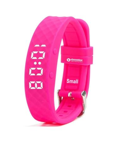 eSeasonGear VB80 8 Alarm Vibrating Watch Silent Vibration Shake Wake ADHD Medication Reminder Pink-Small Small 4.5-7.5