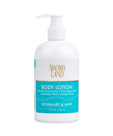 12oz. Hand and Body Lotion for Dry and Dead Skin Rosemary Mint Body Lotion Aromatherapy Body Lotion with Peppermint Extracts