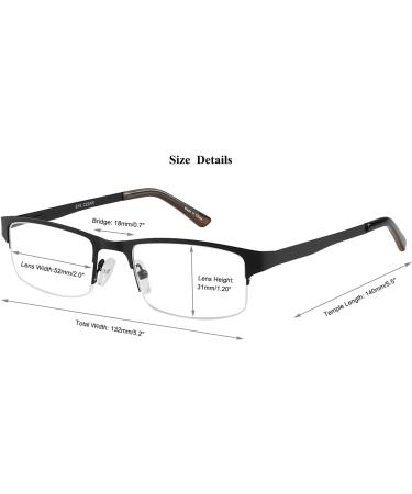 EYECEDAR Amcedar Metal Half-Frame Reading Glasses Men 5-Pack Spring Hinges Stainless Steel Material Sun Readers 1.75 5 Pairs Mix 1.75 x - Buy Online on GoSupps.com