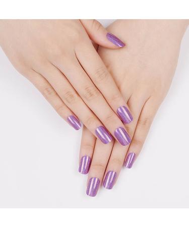 Zaubern gel4Home UV Nail Wraps | Purple Glitter Semi-Cured Gel Foils for Salon Quality Nails - Buy Online on GoSupps.com