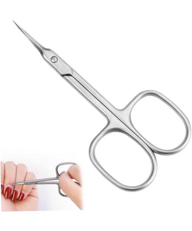 Brush Cuticle Scissors Stainless Steel Manicure Grooming Scissors Curved Slice Pedicure Tool for Nail - Buy Online on GoSupps.com
