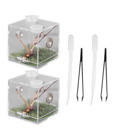 Mipcase 1 Set of Jumping Spider Enclosure Box Spider Habitat Box Acrylic Insects Feeding Case