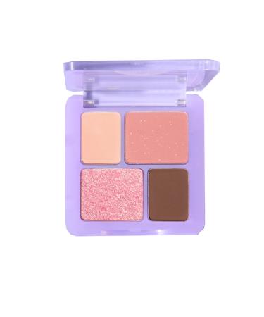 YMH BEAUTE VIOLET FAIRY 4 Color Nude Eyeshadow Palette  High Pigment Matte Shimmer Pink Brown Eye Shadow  Vegan & Cruelty-Free  Warm Natural (04)