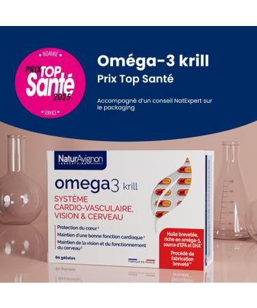 NaturAvignon Omega 3 Krill Laboratory | Brain Heart Vision | Highly Available EPA & DHA | Patented Superba BoostTM Quality | Taste and Odor Free | Made in France | 60 Capsules (1 Month) - Buy Online on GoSupps.com