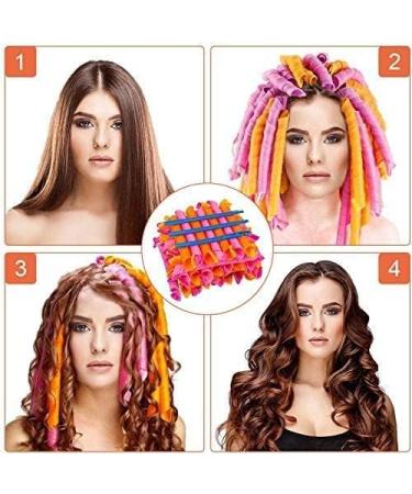40 Pieces Hair Rollers Curlers Set - Heatless Overnight Curling for Women & Ladies - Includes Travel Bag - Purple/Pink - Buy Online on GoSupps.com