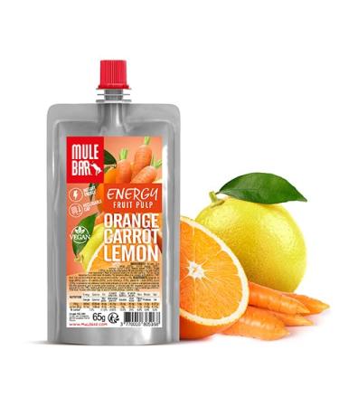 Mulebar - Sport Energy Compote - Orange - Carrot - Lemon - 65g - Vegan - Gluten Free - Made in France