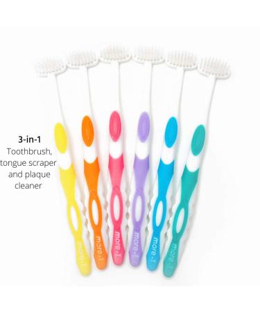 Soft Bristle Flossing Whitening Manual Toothbrush - Individually Wrapped for Gum Recession, Braces, Special Needs - Adult, Women, Men, Kids - Orange/Green/Pink/Blue/Yellow/Purple - Buy Online on GoSupps.com