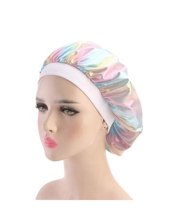 Women's Pink Nightcap Sleep Hat for Curly Natural Hair | Elastic Band Bonnet for Hair Loss - Mossty - Buy Online on GoSupps.com