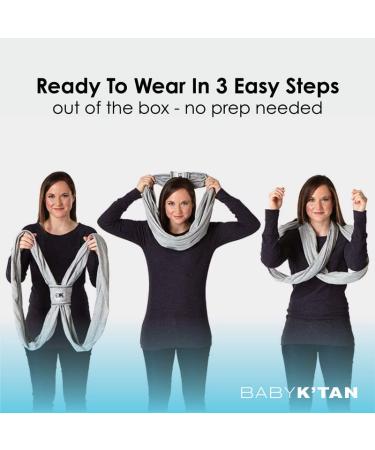 Baby K'tan Baby Wrap Carrier - Pre Wrapped Hygienic Sport Performance Sling - UVA/UVB Sun Protection - HeiQ Technology - Quick Drying Fabric - Active Oasis Black & Grey (Medium) - Buy Online on GoSupps.com