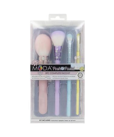 MODA Royal & Langnickel 5pc Posh Pastel Face Makeup Brush Kit - Complete Set with Pouch Blush Highlighter Shader & Lip Brushes - Multi-Color for Flawless Looks - Buy Online on GoSupps.com